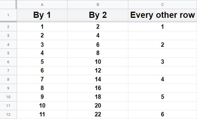 Create A Numbered List In Google Sheets Incrementing By 1 By A Number 