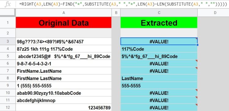 All the ways to extract text or numbers from a string in Google Sheets