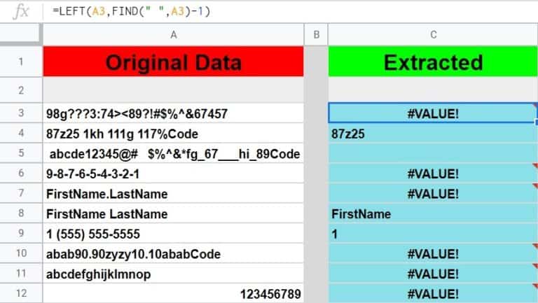 All the ways to extract text or numbers from a string in Google Sheets