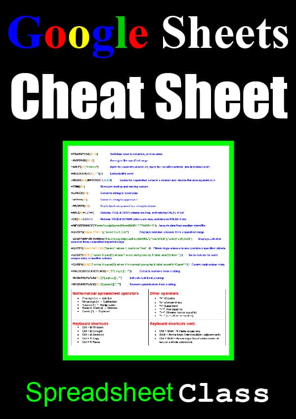 Google Cheat Sheets For Students – NBKomputer