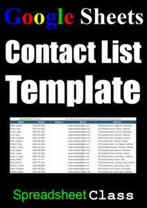 Pinterest image for the Google spreadsheet contact list template