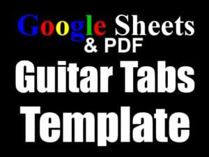 Featured image for the Google spreadsheet and PDF guitar tabs template page