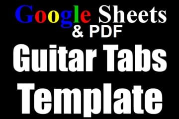 Featured image for the Google spreadsheet and PDF guitar tabs template page