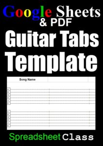 Pinterest image for the Google Sheets guitar tabs template