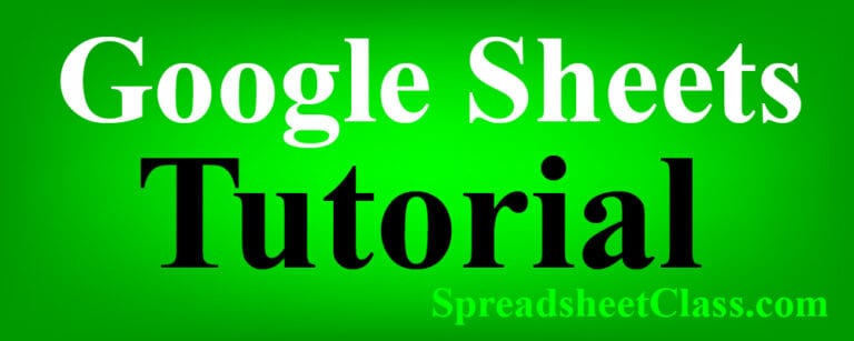 Beginner’s Tutorial For Google Sheets