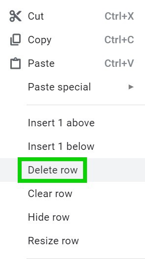 Example Of how To Delete Rows And Columns In Google Sheets 