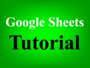 Featured image for the Google Sheets Beginner Tutorial- A green background with text that says "Tutorial"