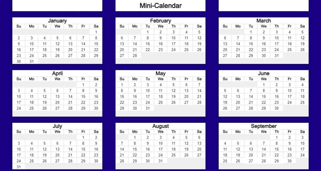excel calender template