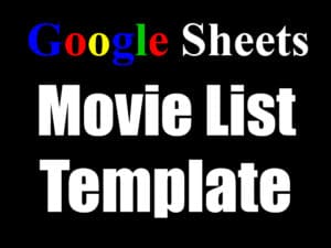 A featured image for the Google Sheets list templates including movie and show list, book list, and music list
