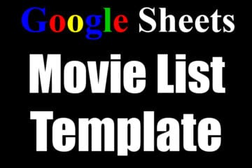 A featured image for the Google Sheets list templates including movie and show list, book list, and music list