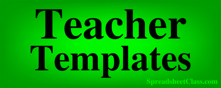 Google Sheets Templates For Teachers