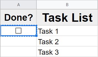 An example of how to copy a checkbox from one cell to another with cell copied in Google Sheets