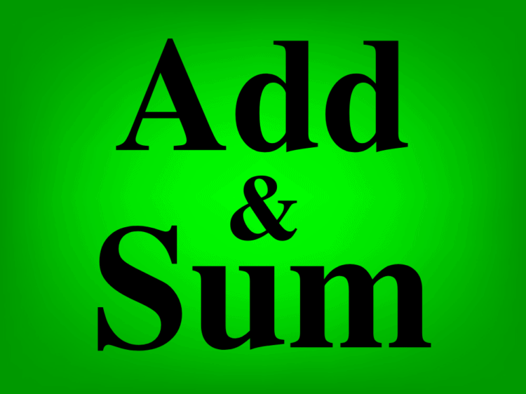 Adding Sum In Google Sheets