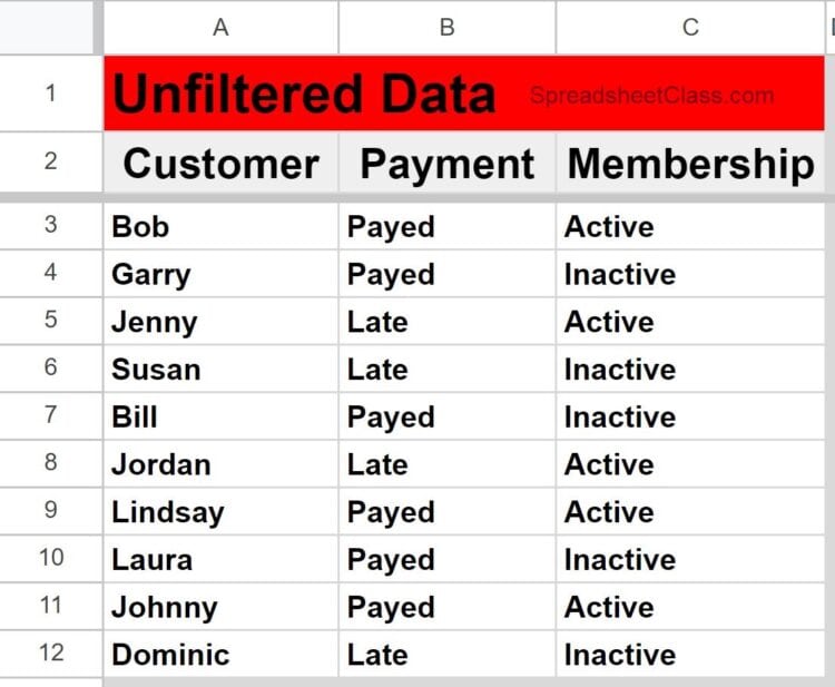 how-to-filter-in-google-sheets-by-using-the-menu-option-unfiltered-data