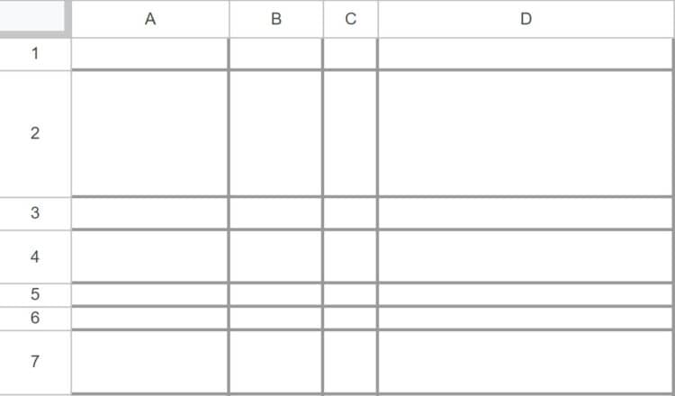 Make cells the same size / square in Google Sheets