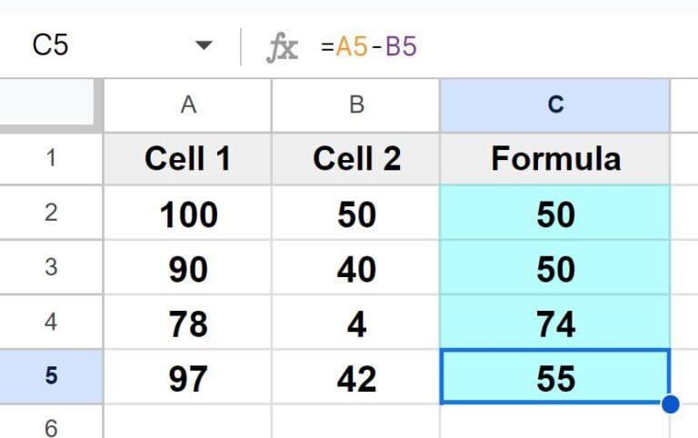 how-to-subtract-in-google-sheets-subtract-numbers-cells-columns-rows
