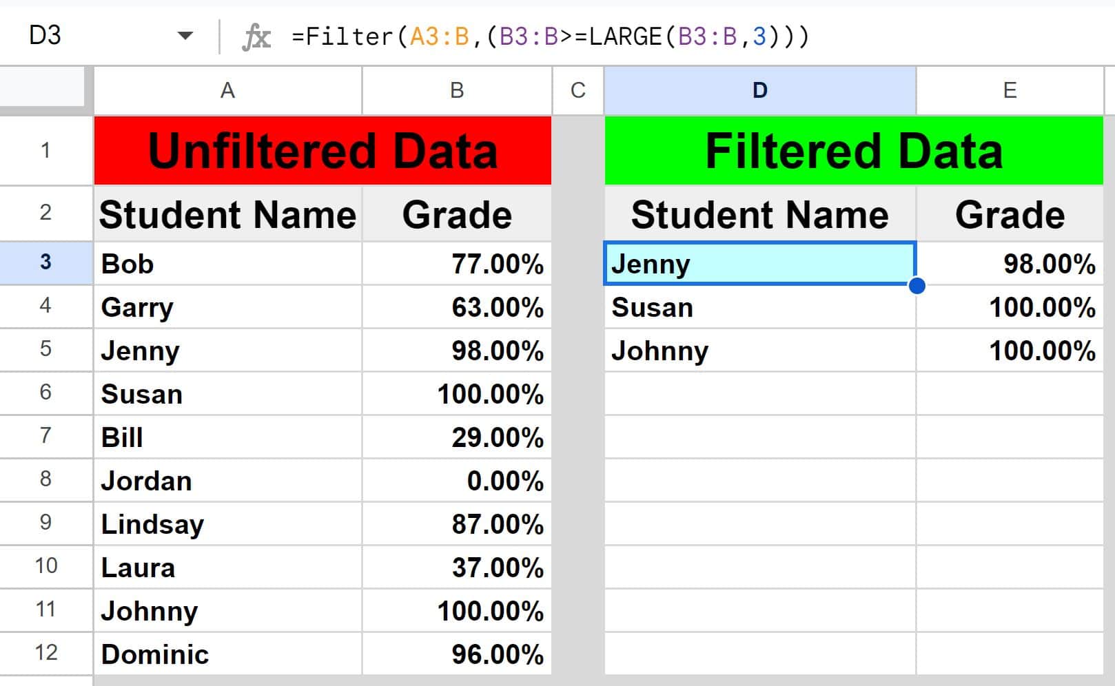 Using The FILTER Function In Google Sheets (Single Or Multiple Conditions)