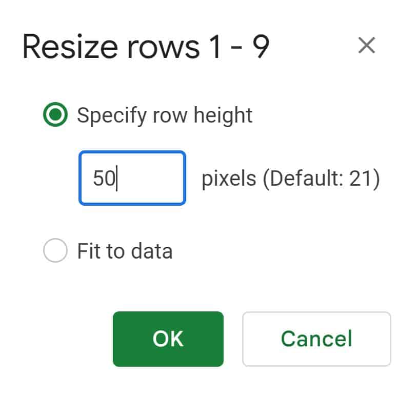 Make Cells The Same Size Square In Google Sheets