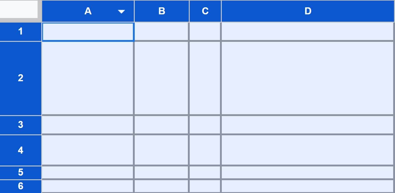 How to make all cells same size in google sheets