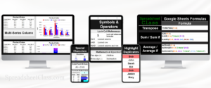 Example showing all that is included in the Ultimate cheat sheet for Google Sheets