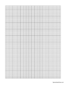 Dark line graph paper small size squares | Spreadsheet Class