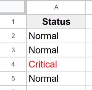 Example of How to highlight text in Google Sheets